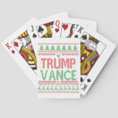 Trump Vance Republikaner Ugly Christmas Sweater Xm Spielkarten (Rückseite)