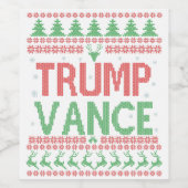 Trump Vance Republikaner Ugly Christmas Sweater Xm Weinetikett (Einzelnes Label)