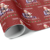 Trump Vance Santa Make Christmas Great Again Red Geschenkpapier (Rolleneckpunkt)