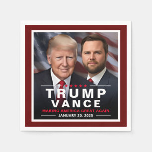 Trump Vance Sieg Einweihung Tag Sammler Serviette