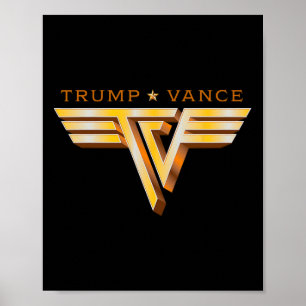 Trump Vance Tv Rocker Gold Logo Vintag Trump Vanc Poster