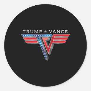 Trump Vance TV Rocker Logo Vintag Trump Vance 202 Runder Aufkleber