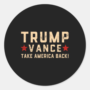 Trump Vance (vorne und Byck) Es wird ein Verbreche Runder Aufkleber