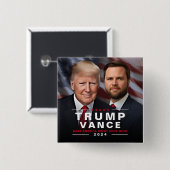 Trump Vance Wahlkampf 2024 Präsident Button (Vorne & Hinten)