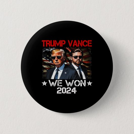 Trump Vance We Won Win Inauguration Day 2025 47th  Button (Vorderseite)