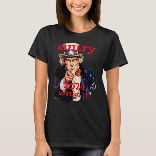 Trump verhaftet 2024 Uncle Sam T-Shirt (Vorderseite)