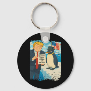 Trump verhängt Zoll Pinguin Anime Politik Meme D Schlüsselanhänger