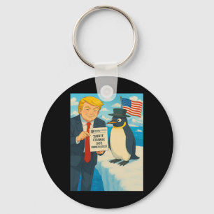 Trump verhängt Zölle auf Pinguine-Anime-Politik Schlüsselanhänger