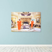 Trump verkleidet sich, Leinwand aufzugeben (Insitu (Holzboden))