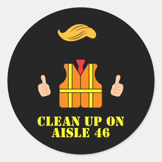 Trump verschrottet die Sicherheitsweste des Mannes Runder Aufkleber (Vorderseite)