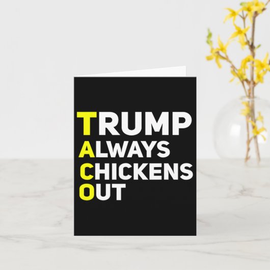 Trump vertreibt immer lustigen Trump-Zollwitz Karte (Gelbe Blume)