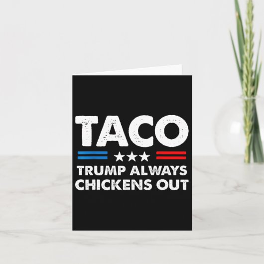Trump vertreibt immer Taco-Handel Funny Meme 5 Karte (Vorderseite)