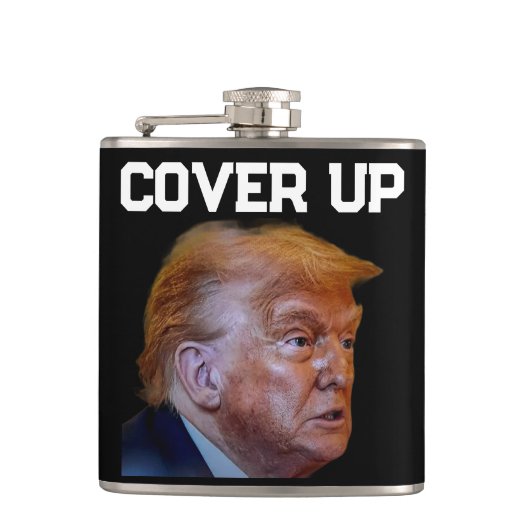 Trump Vertuschung Flasche Flachmann (Vorderseite)