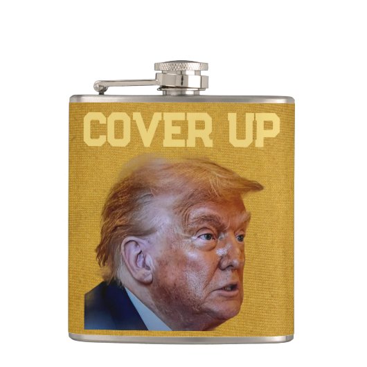 Trump-Vertuschung-Flasche Flachmann (Vorderseite)