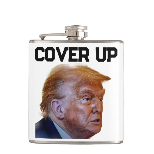 Trump Vertuschung Flasche Flachmann (Vorderseite)