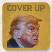 Trump Vertuschungs-Bierdeckel Getränkeuntersetzer (Vorderseite)