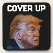 Trump Vertuschungs-Bierdeckel Getränkeuntersetzer (Vorderseite)