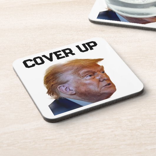 Trump Vertuschungs-Bierdeckel Getränkeuntersetzer (Linke Seite)
