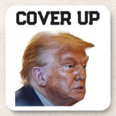 Trump Vertuschungs-Bierdeckel Getränkeuntersetzer (Vorderseite)