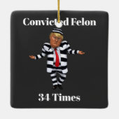 Trump verurteilte Felon-Keramik-Ornament Keramikornament (Rückseite)