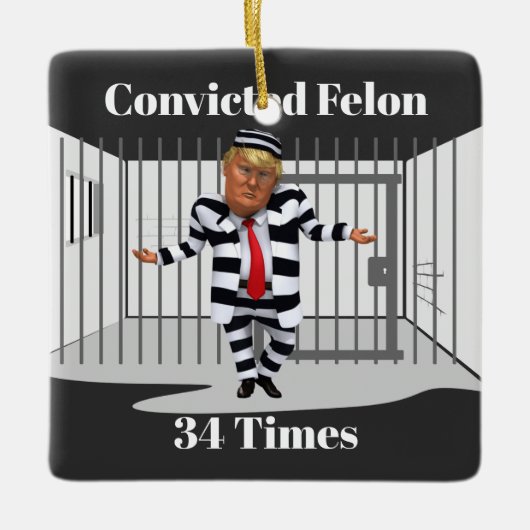 Trump verurteilte Felon-Keramik-Ornament Keramikornament (Vorderseite)
