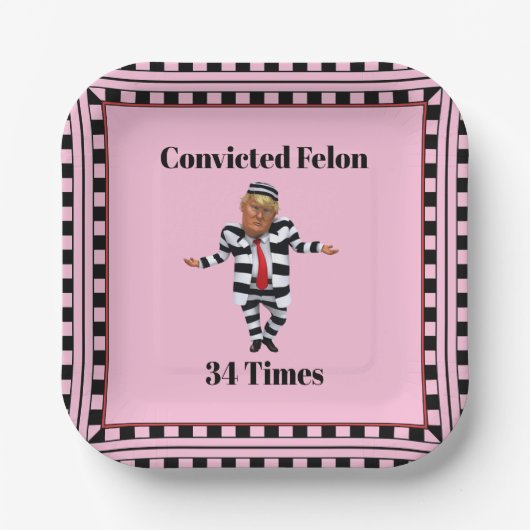 Trump verurteilte Felon Paper Plate Pappteller (Vorderseite)