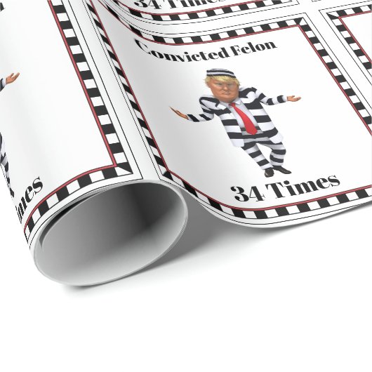 Trump verurteilte Felon Wrapping Paper Geschenkpapier (Rolleneckpunkt)
