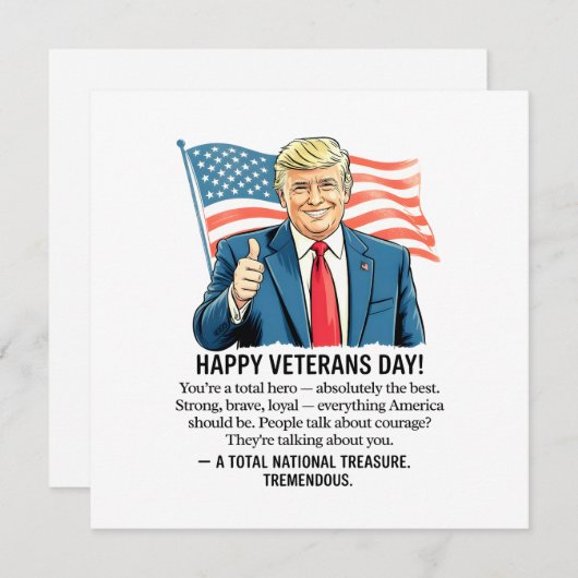 Trump Veterans Day Feiertagskarte (Vorne/Hinten)