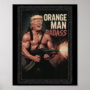Trump Vintag 80er Action Hero - Funny Novelty Shir Poster
