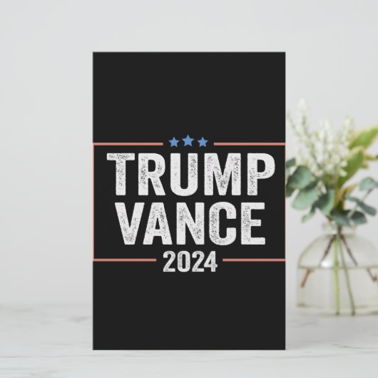Trump-Vizepräsident Vance 2024 Präsidentschaftswah Briefpapier (Stehend Vorderseite)