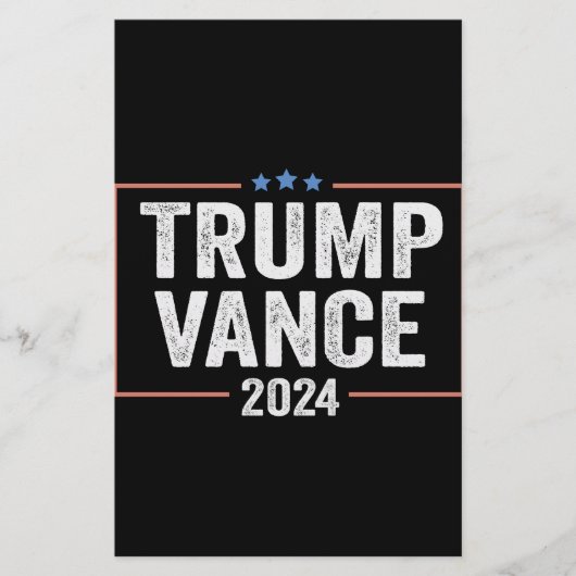 Trump-Vizepräsident Vance 2024 Präsidentschaftswah Briefpapier (Vorderseite)