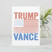 Trump-Vizepräsident Vance Flag Einladung (Stehend Vorderseite)