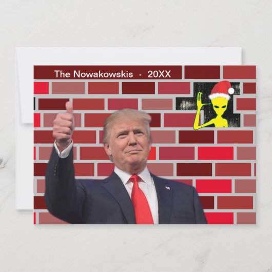 Trump Wall Weihnachten Einladung (Vorderseite)