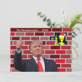 Trump Wall Weihnachten Einladung (Stehend Vorderseite)