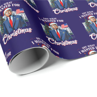 Trump Weihnachten Blau Geschenkpapier