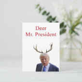 Trump Weihnachten: Hirsch, Herr Präsident Feiertagspostkarte (Stehend Vorderseite)