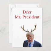 Trump Weihnachten: Hirsch, Herr Präsident Feiertagspostkarte (Vorne/Hinten)