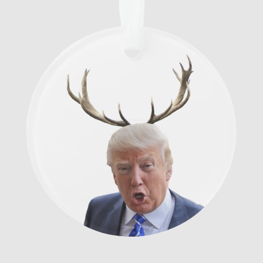 Trump Weihnachten: Hirsch, Herr Präsident Ornament (Rückseite)