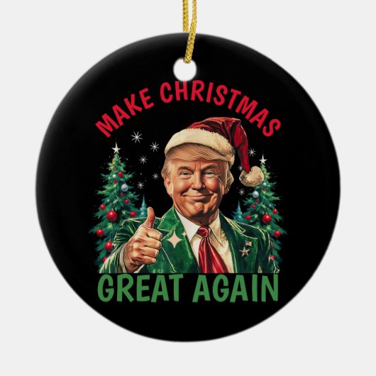 Trump Weihnachten, Weihnachten wieder großartig ma Keramik Ornament (Vorne)