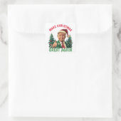 Trump Weihnachten, Weihnachten wieder großartig ma Quadratischer Aufkleber (Tasche)