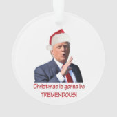 Trump: Weihnachten wird unglaublich! Ornament (Rückseite)
