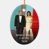 Trump Weihnachts-Elegant Donald und Melania Keramik Ornament (Vorne)