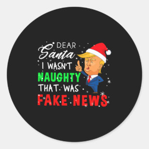 Trump Weihnachts-Pyjama-Shirt Lieber Santa Runder Aufkleber