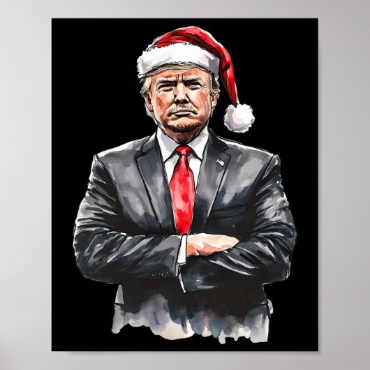 Trump Weihnachts-Weihnachtsmannmütze Daddys Zuhaus Poster (Vorne)
