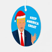 Trump-Weihnachtsbaumschmuck - Behalt Amerika Große Ornament Aus Metall (Vorderseite links)
