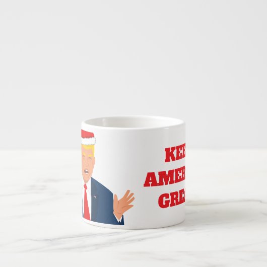 Trump - Weihnachtsespresso-Tasse - Behalt Amerika Espressotasse (Vorderseite)