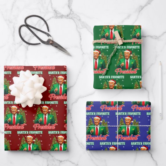Trump Weihnachtsgeschenk | Der Lieblingspräsident Geschenkpapier Set (Vorderseite)