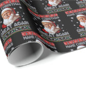 Trump Weihnachtsmann macht Weihnachten wieder groß Geschenkpapier (Rolleneckpunkt)