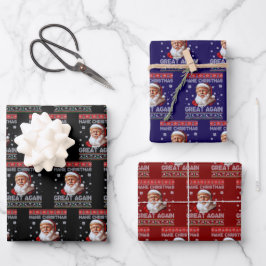 Trump Weihnachtsmann macht Weihnachten wieder groß Geschenkpapier Set