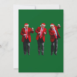Trump Weihnachtsmannmütze Dance Christmas Green Feiertagskarte